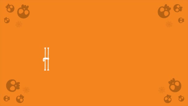 万圣节橙色背景可爱动画收藏 — 图库视频影像