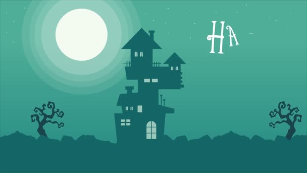 Feliz Halloween Sobre Fondo Verde Colección Animación — Vídeo de stock