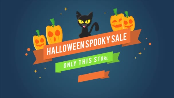 Animación Halloween Espeluznante Venta Theme Background Collection — Vídeo de stock