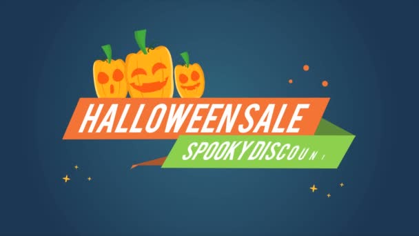 Halloween Sale Spooky Discount Footage Design Background Collection — Stock Video