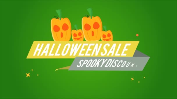 Halloween Venda Assustador Desconto Footage Design Fundo Coleção — Vídeo de Stock
