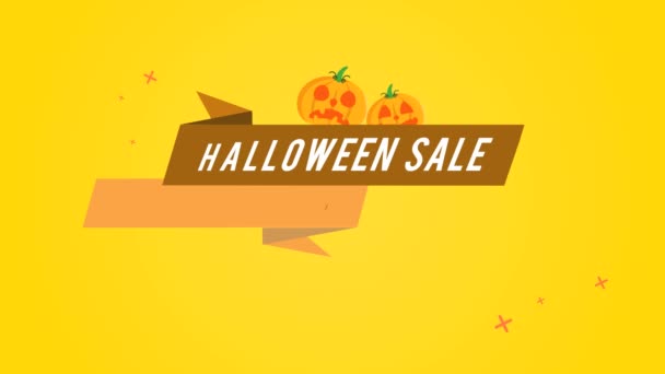 Collezione Halloween Vendita Spettrale Sconto Animazione Stile Sfondo — Video Stock