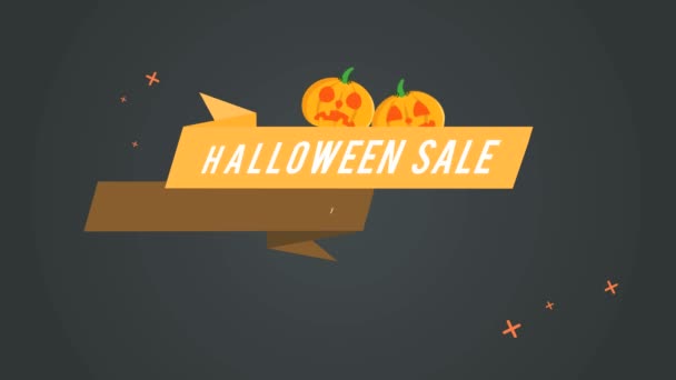 Collection Halloween Sale Spooky Discount Animation Style Background — Stock Video