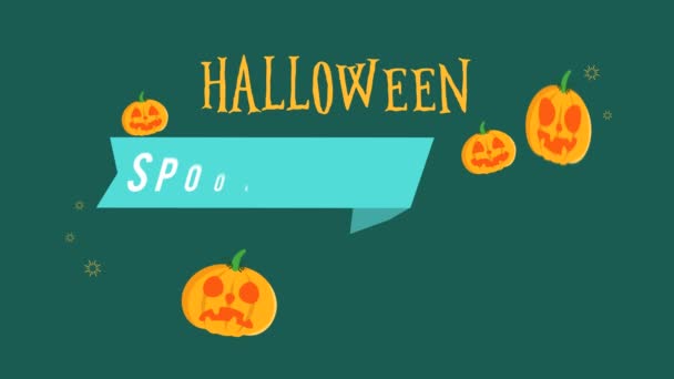 Halloween Espeluznante Venta Hasta Con Colección Fondo Imágenes Calabaza — Vídeo de stock