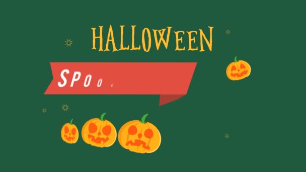 Halloween Espeluznante Venta Hasta Con Colección Fondo Imágenes Calabaza — Vídeo de stock