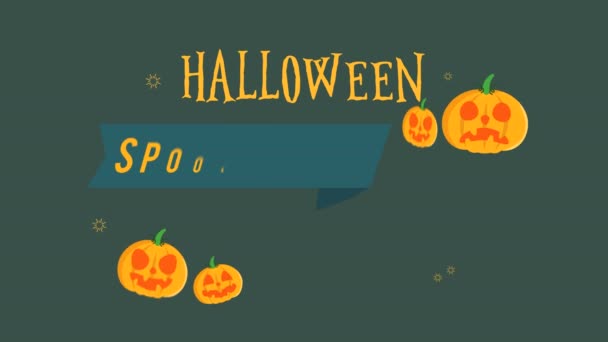 Halloween Spooky Koop Tot Met Pompoen Beeldmateriaal Achtergrond Collectie — Stockvideo
