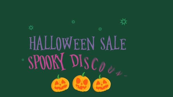 Colección Halloween Espeluznante Venta Animación Fondo — Vídeo de stock