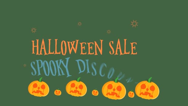 Colección Halloween Espeluznante Venta Animación Fondo — Vídeo de stock