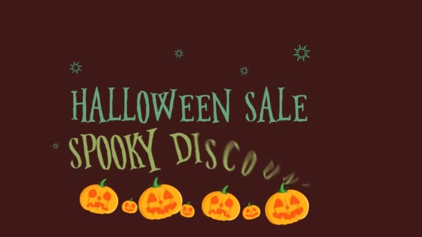 Sammlung Von Halloween Gruseligen Verkauf Animation Hintergrund — Stockvideo