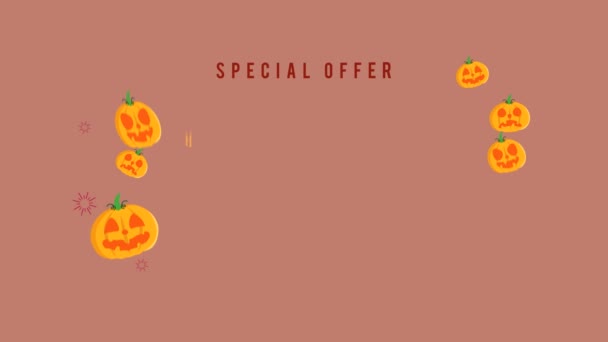 Offerta Speciale Halloween Vendita Animazione Fino Collezione Sfondo — Video Stock