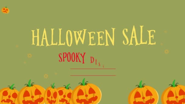 Halloween Försäljning Upp Till Med Pumpa Animation Bakgrund Samling — Stockvideo