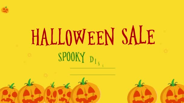 Halloween Verkauf Bis Mit Hintergrundkollektion Für Kürbis Animation — Stockvideo