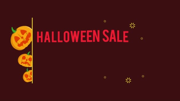 Halloween Sprzedaż Upiorny Zniżki Tematu Animacji Tła Kolekcji — Wideo stockowe