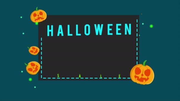 Colección Venta Halloween Hasta Fondo Animación — Vídeo de stock