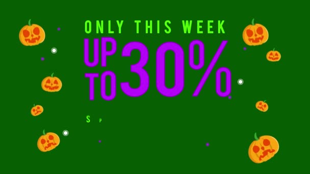 Halloween Verkoop Slechts Deze Week Aanbieding Animatie Achtergrond Collectie — Stockvideo