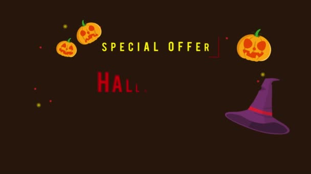 Oferta Especial Halloween Venda Apenas Esta Loja Até Coleção Animação — Vídeo de Stock