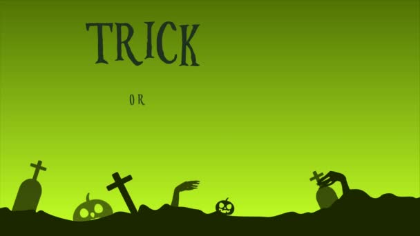 Animacja Halloween Leczeniu Lub Podstęp Krajobraz Tła — Wideo stockowe