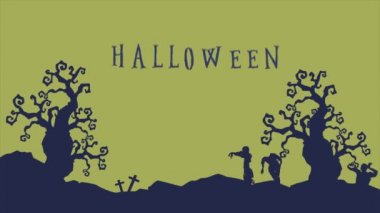 Cadılar Bayramı ürkütücü gece animasyon arka plan koleksiyonu manzara