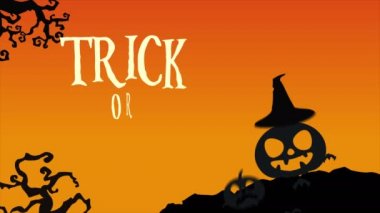 Şeker ya da numara ile kabak manzara animasyon arka plan