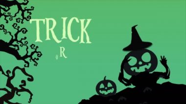 Şeker ya da numara ile kabak manzara animasyon arka plan