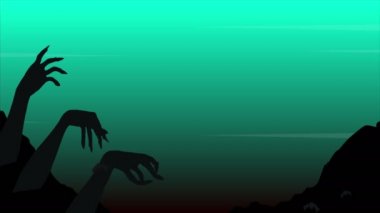 Mutlu Cadılar Bayramı hüner ya da muamele etmek ile zombi el animasyon arka plan