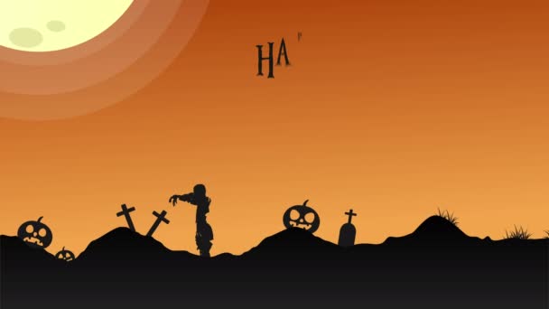 Footage of Halloween at night landscape background collection