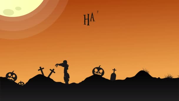 Filmagem Halloween Noite Paisagem Fundo Coleção — Vídeo de Stock