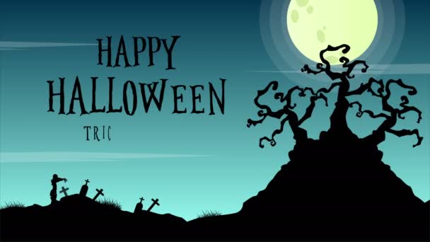 V noci Halloween den měsíc animace pozadí