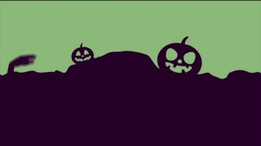 Spooky Halloween gece parti manzara animasyon arka plan