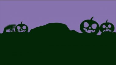 Spooky Halloween gece parti manzara animasyon arka plan