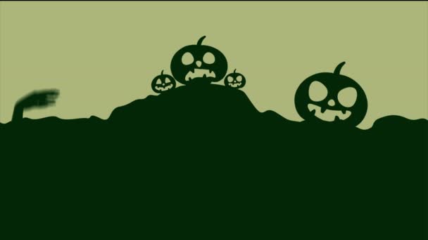 Strašidelné Halloween Noc Strana Krajina Animace Pozadí — Stock video