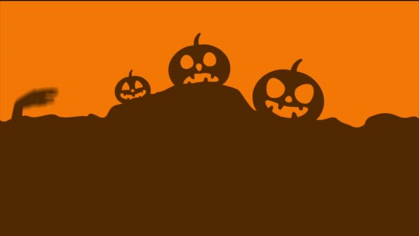 Spooky Halloween Nacht Partij Landschap Animatie Achtergrond — Stockvideo