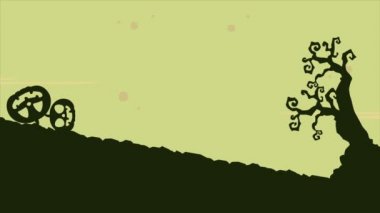 Manzara Halloween balkabağı korkunç animasyon arka plan ile