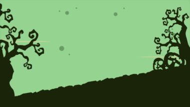 Manzara Halloween balkabağı korkunç animasyon arka plan ile