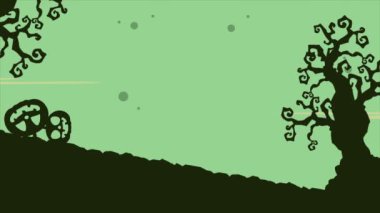 Manzara Halloween balkabağı korkunç animasyon arka plan ile