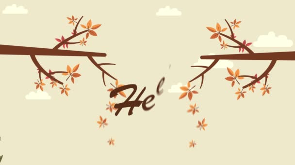 Herbst Landschaft Mit Herbstblättern Animation Hintergrundsammlung — Stockvideo