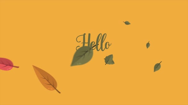 Fond Bonjour Automne Avec Collection Animation Feuilles — Video