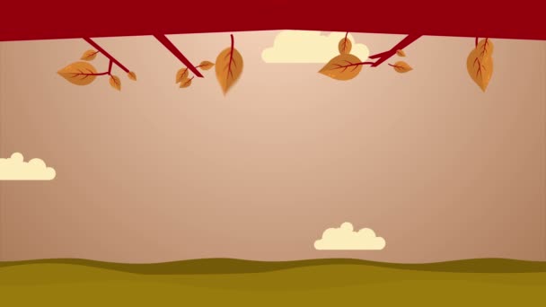 Hallo Herbst Landschaft Animation Hintergrund Sammlung — Stockvideo