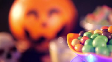 Halloween Tema şeker siyah arka plan görüntüleri koleksiyonu mumlar yanan