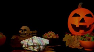 Cadılar Bayramı gün kabak lentern animasyon koleksiyonu ile