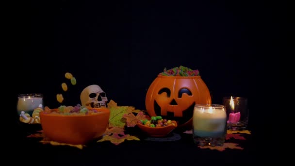 Dia Halloween Com Coleção Animação Ornamento — Vídeo de Stock
