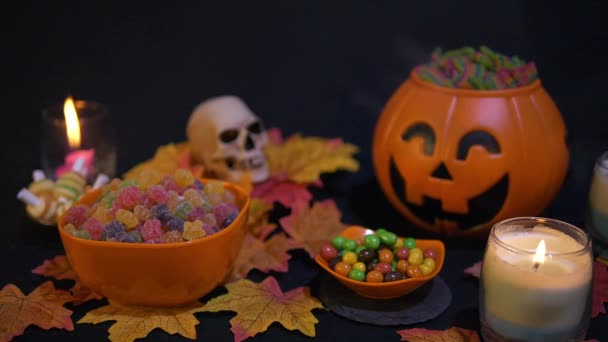 Giorno Halloween Con Raccolta Animazione Ornamento — Video Stock