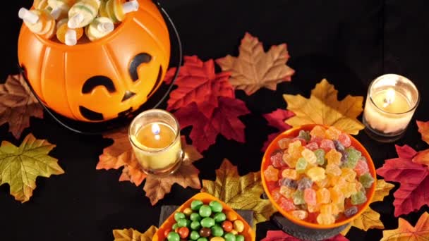 Journée Halloween Avec Diverses Images Bonbons Collection — Video