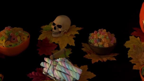 Halloween Dag Met Pompoen Lentern Animatie Collectie — Stockvideo