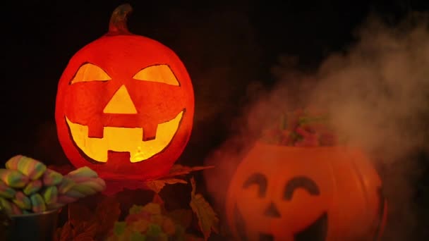 Den Halloween Prop Černém Pozadí Záběrů Kolekce — Stock video