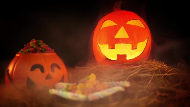 Filmato Del Giorno Halloween Con Zucca Collezione Lentern — Video Stock