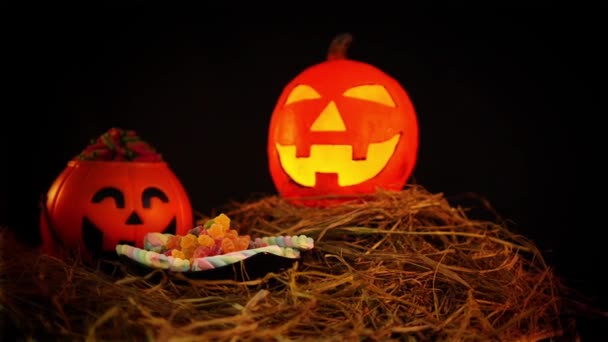 Halloween Prop Animacji Czarny Kolorut Kolekcji — Wideo stockowe