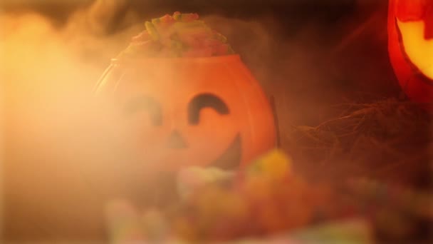Мультипликация Коллекции Тыквенного Лентерна Хэллоуин — стоковое видео