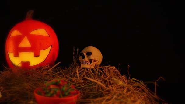 Lentern Calabaza Animado Para Colección Día Halloween — Vídeo de stock