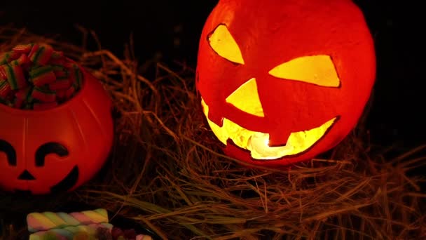 Lentern Calabaza Animado Para Colección Día Halloween — Vídeo de stock